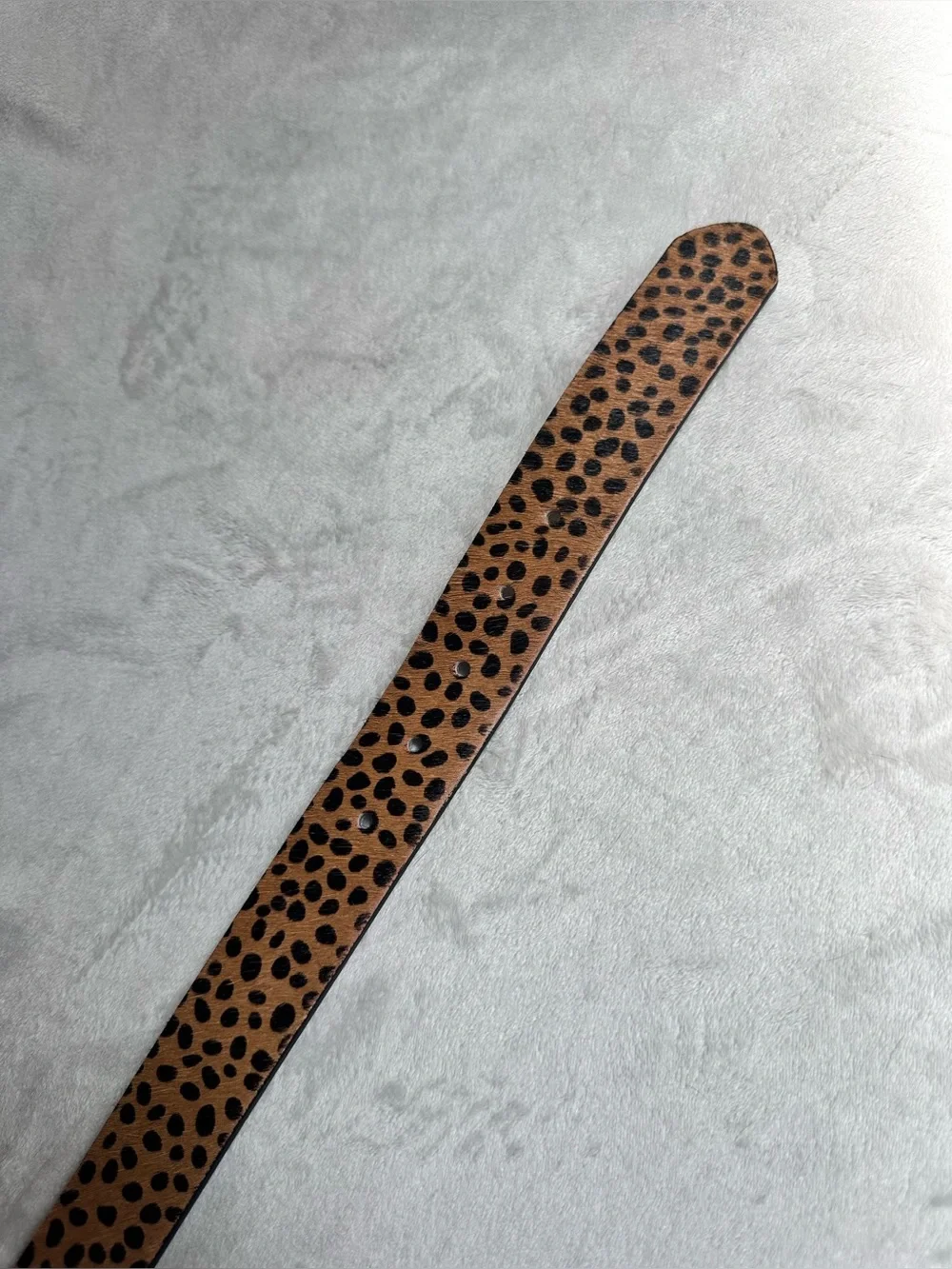 Leopard Print Women's Belt with Brushed Gold Buckle